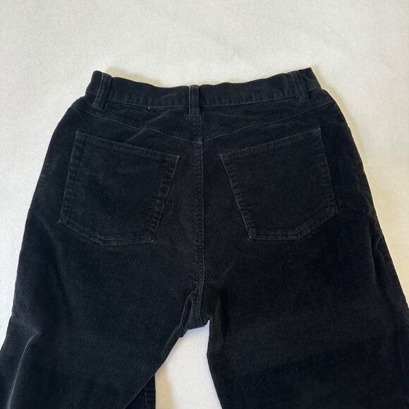LL Bean Womens High Waisted Corduroy Straight Leg Vtg 90s Pants Size 12 Black - Picture 4 of 12